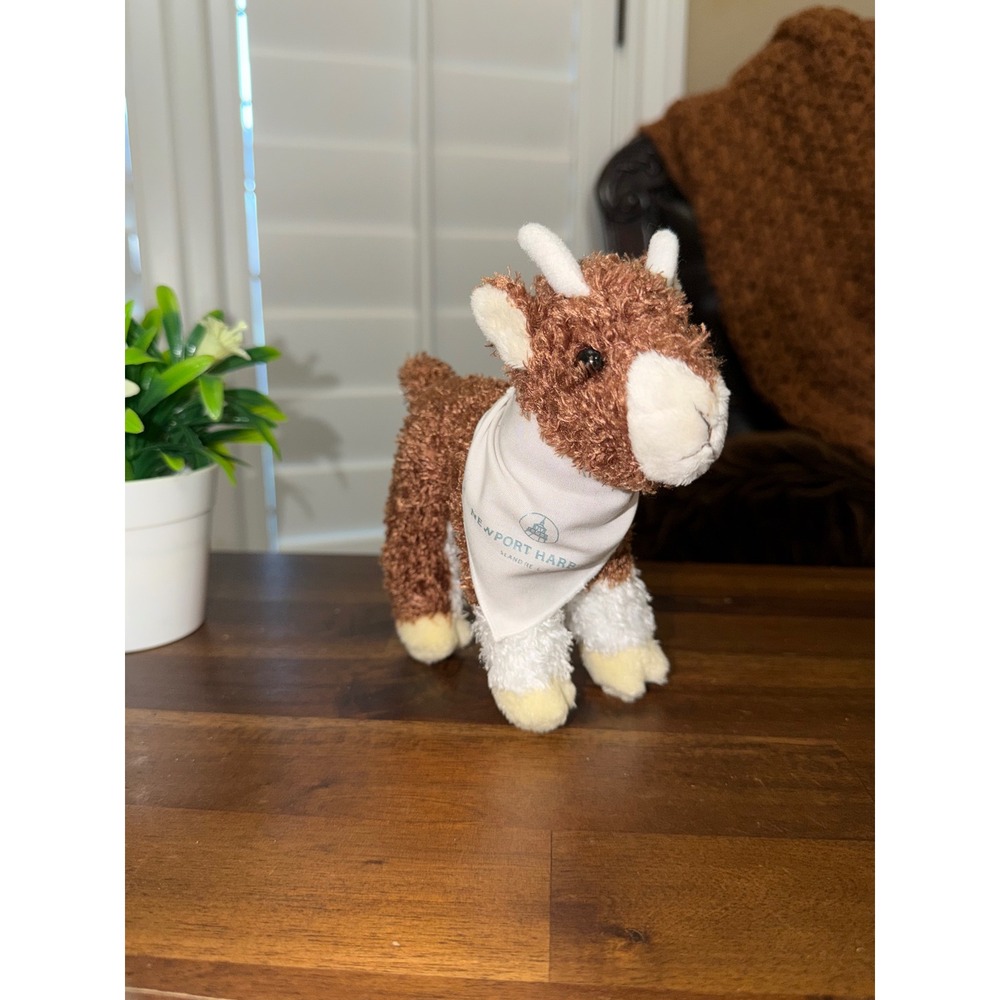 Douglas Cuddle Toys Newport Harbor Island Resort Goat Plush Brown  Bandana 8"
